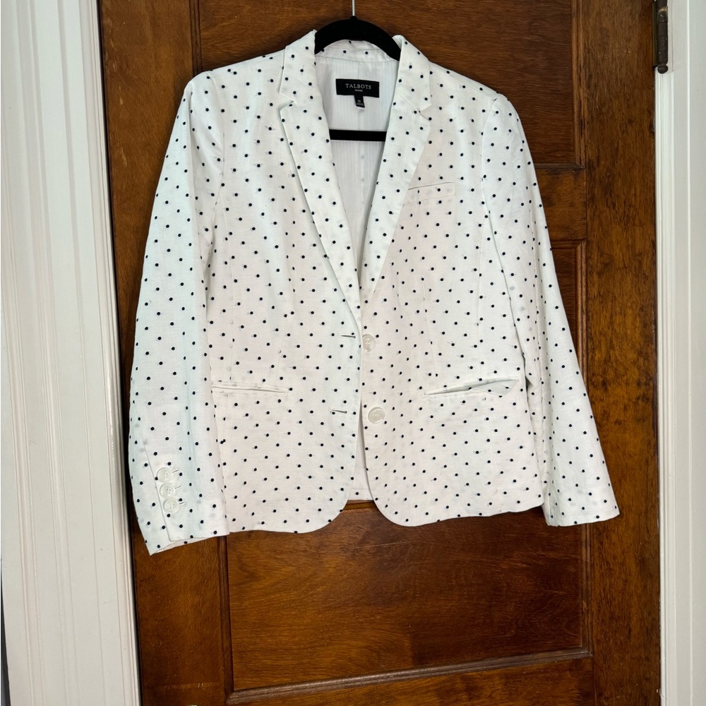 Talbot’s Blazer white w/ Navy dots size 8p